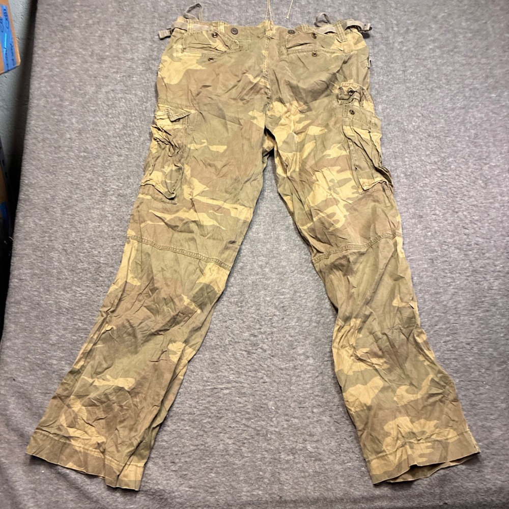 Vintage Gap Paratrooper Pants Mens 35x32 Camo 2009 Military Style Loose Straight - Picture 5 of 13